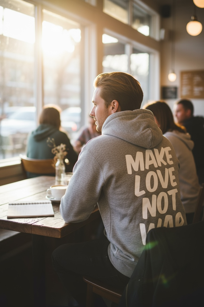 Make Love Not War (MLNW) Pullover - Gray