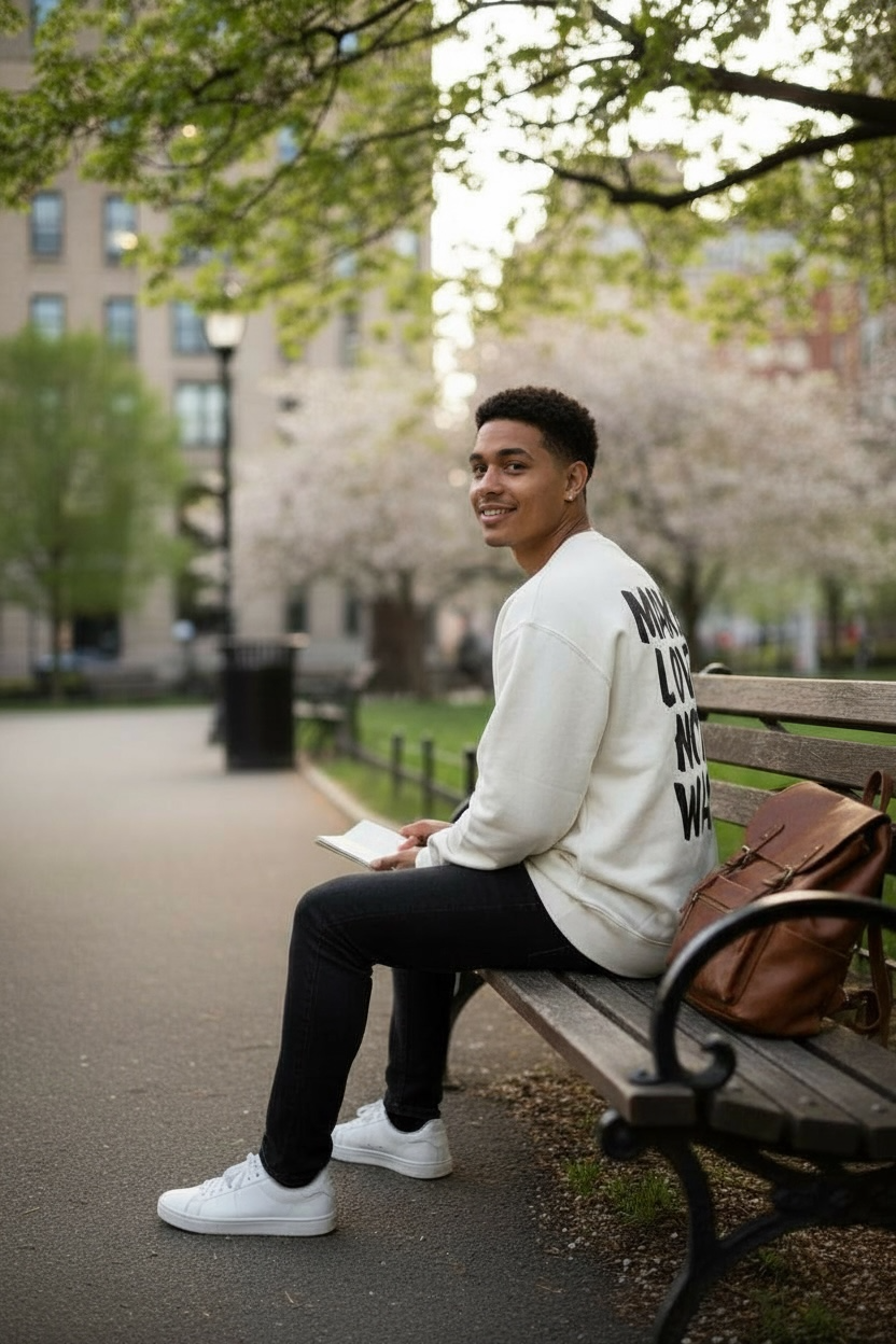 Make Love Not War (MLNW) Crewneck - White