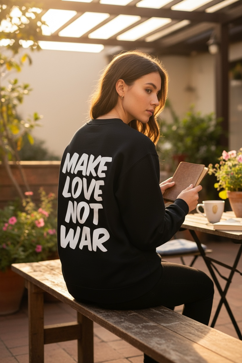 Make Love Not War (MLNW) Crewneck - Black